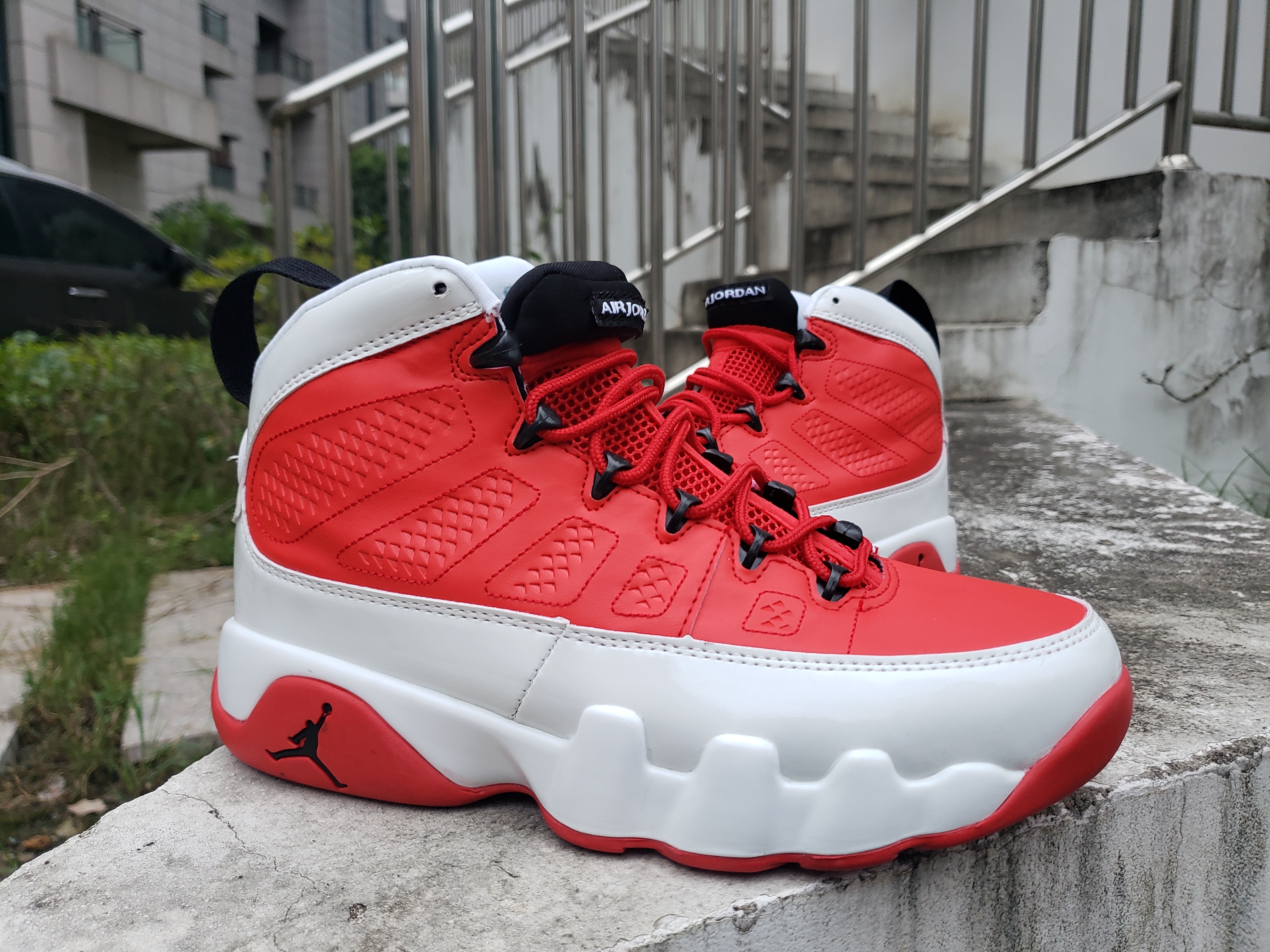 2021 Air Jordan 9 Red White Shoes - Click Image to Close